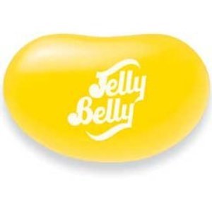 Close-up of Jelly Belly Sunkist Lemon bean texture highlighting glossy shell and real lemon juice flavor clarity