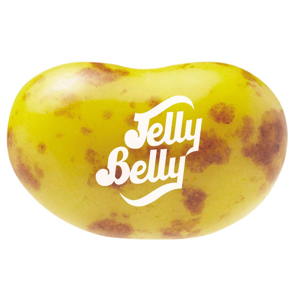 Close-up of Jelly Belly Top Banana jelly bean texture highlighting real-banana flavor