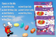 Jelly Belly open bag display showing resealable top and grab-and-go convenience