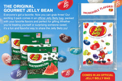 Jelly Belly open bag close-up revealing glossy cherry beans for on-the-go snacking