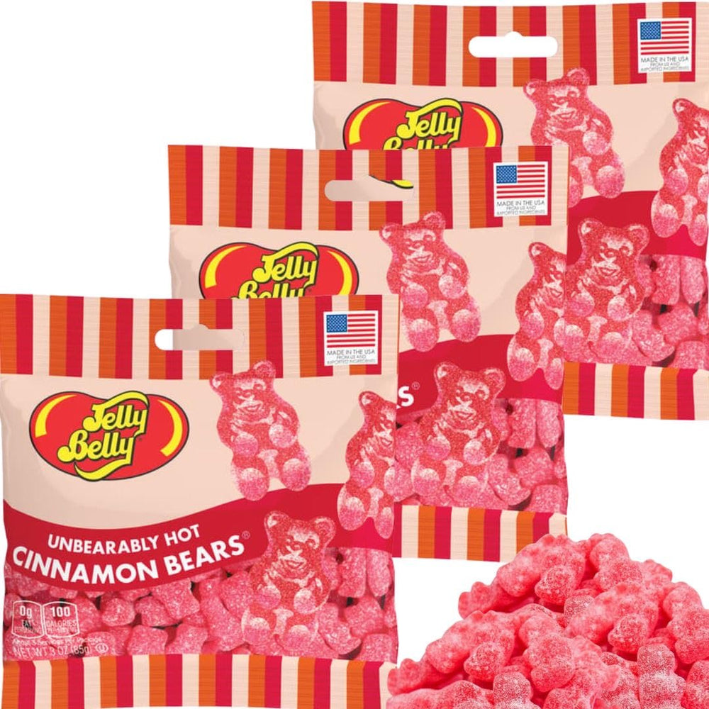 JellyBeans Jelly Belly front packaging showing resealable 3oz bag and bold cinnamon flavor