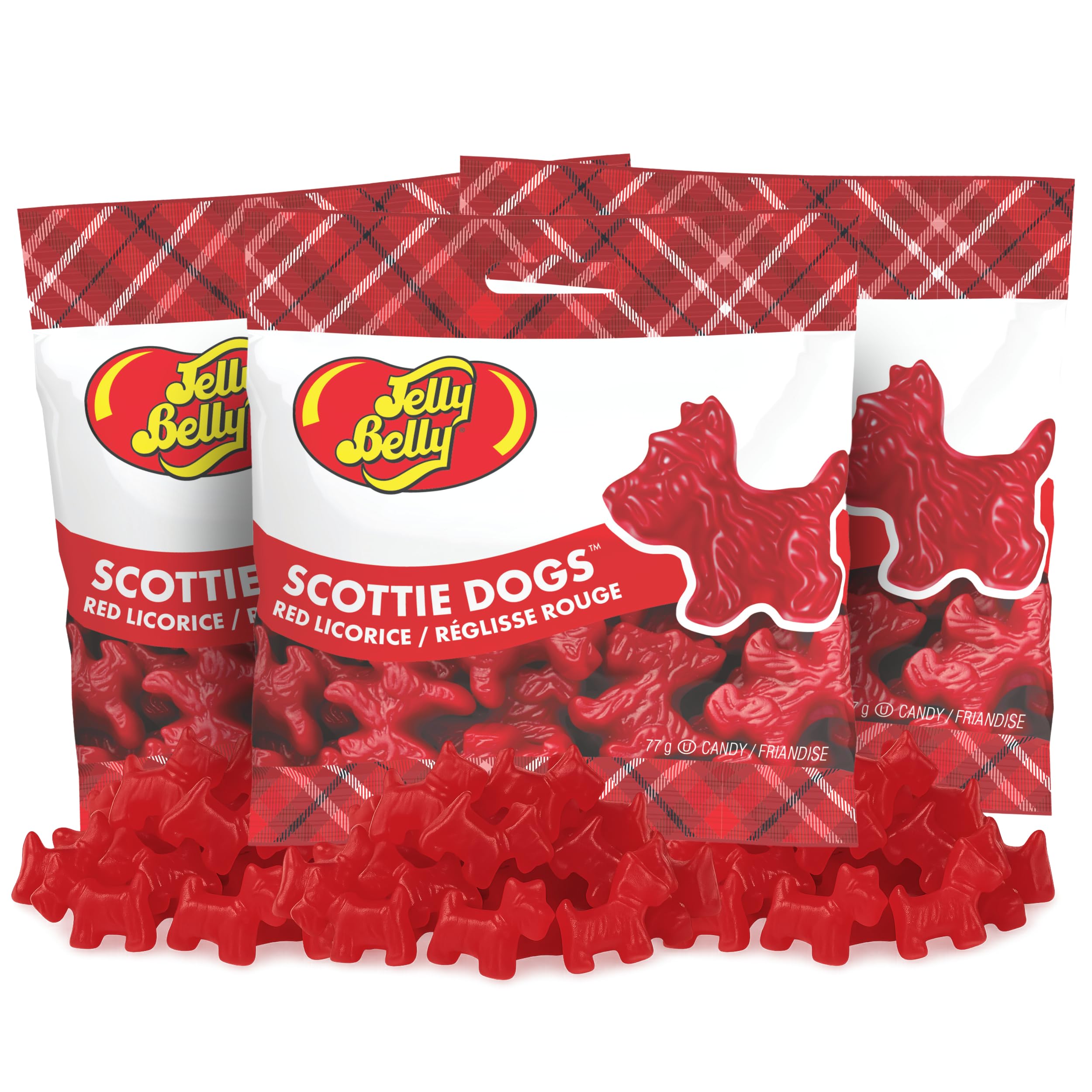 Jelly Belly front packaging showing scottie-dog shapes and portioned convenience