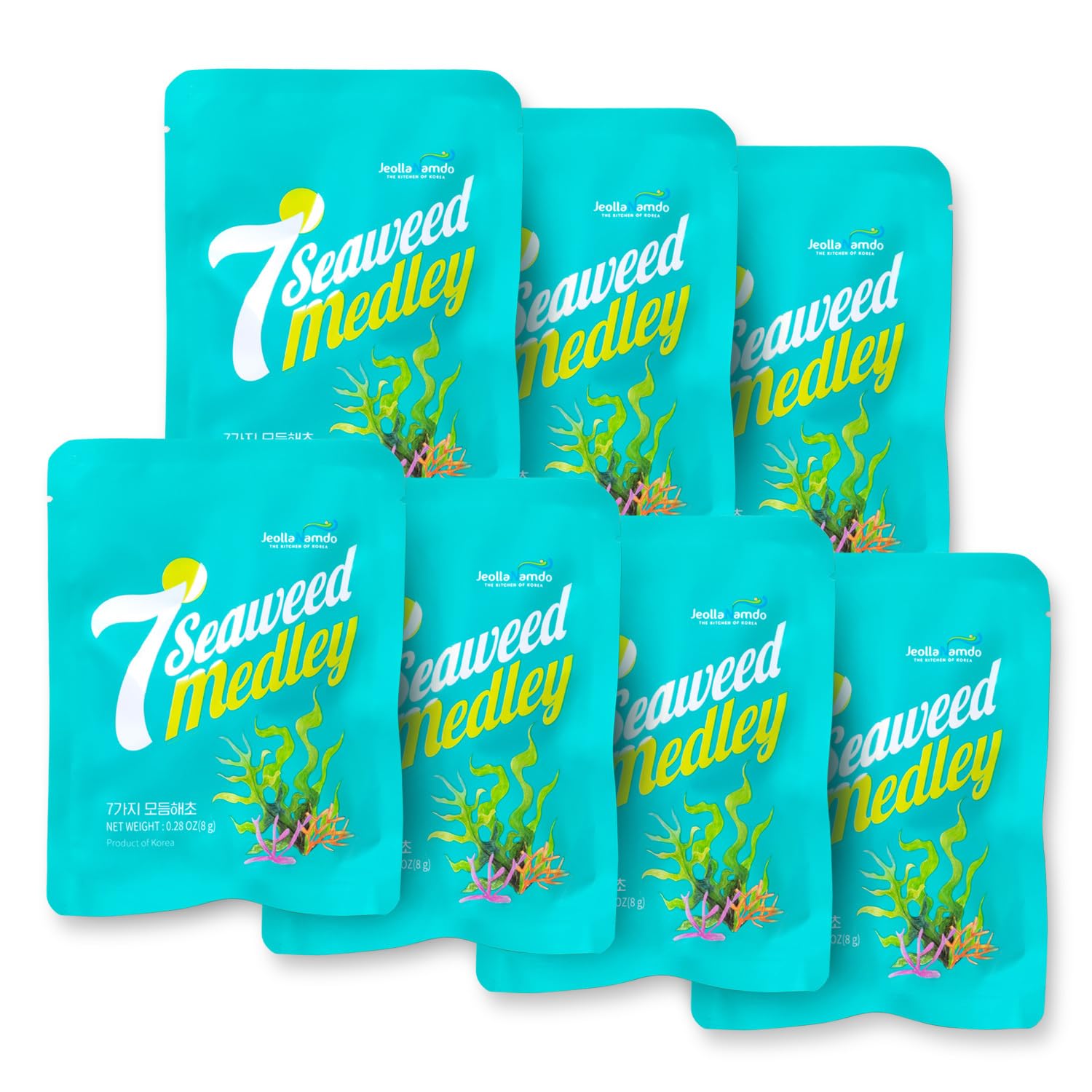 JEOLLANAMDO front packaging showing assorted seaweed salad kit benefits