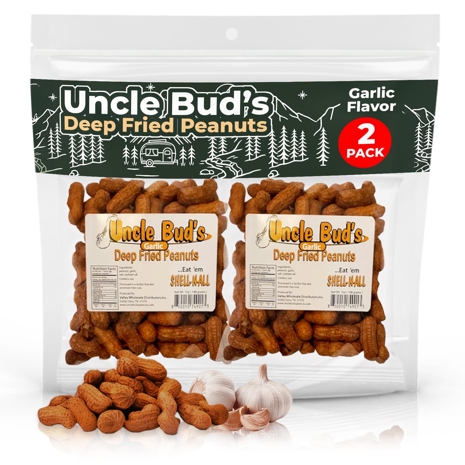 Jerky-n-Spice Uncle Bud's front packaging highlighting bold garlic flavor and shareability