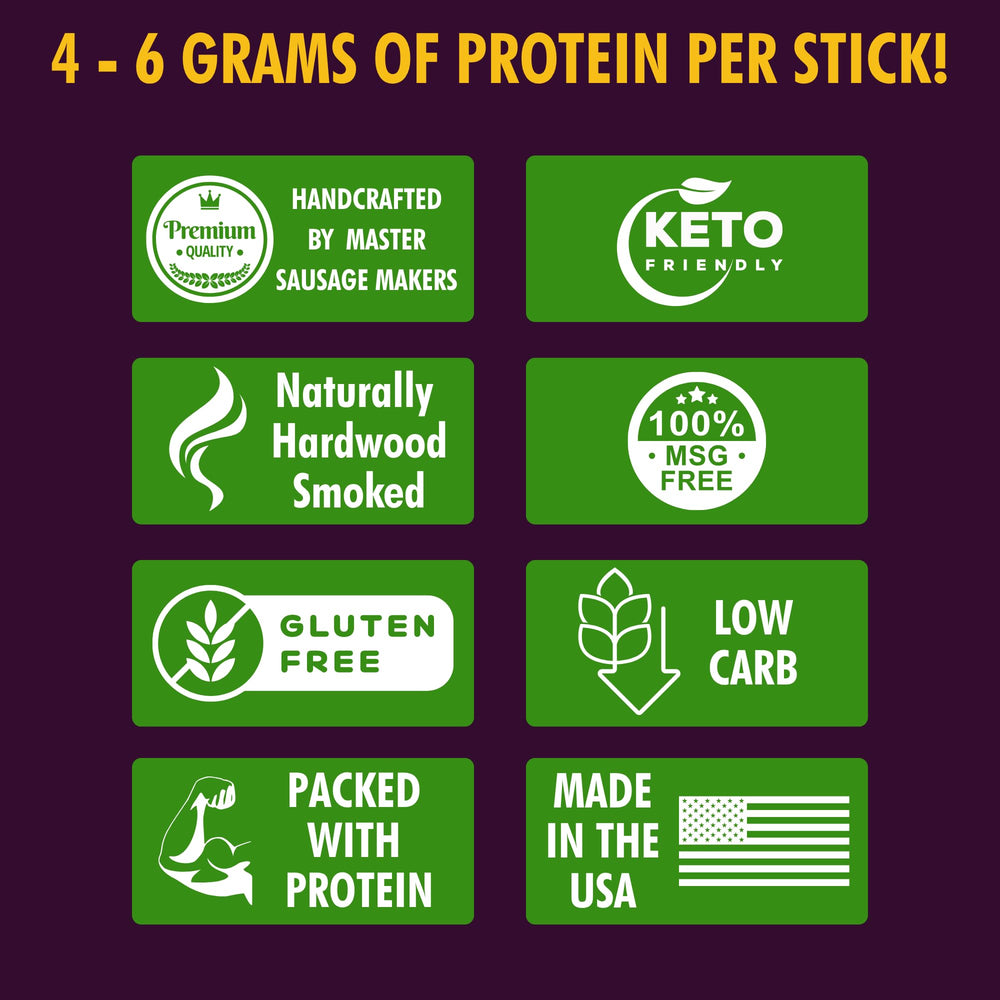 Jerky.com flavor labels and ingredients panel showing clean-ingredient benefit