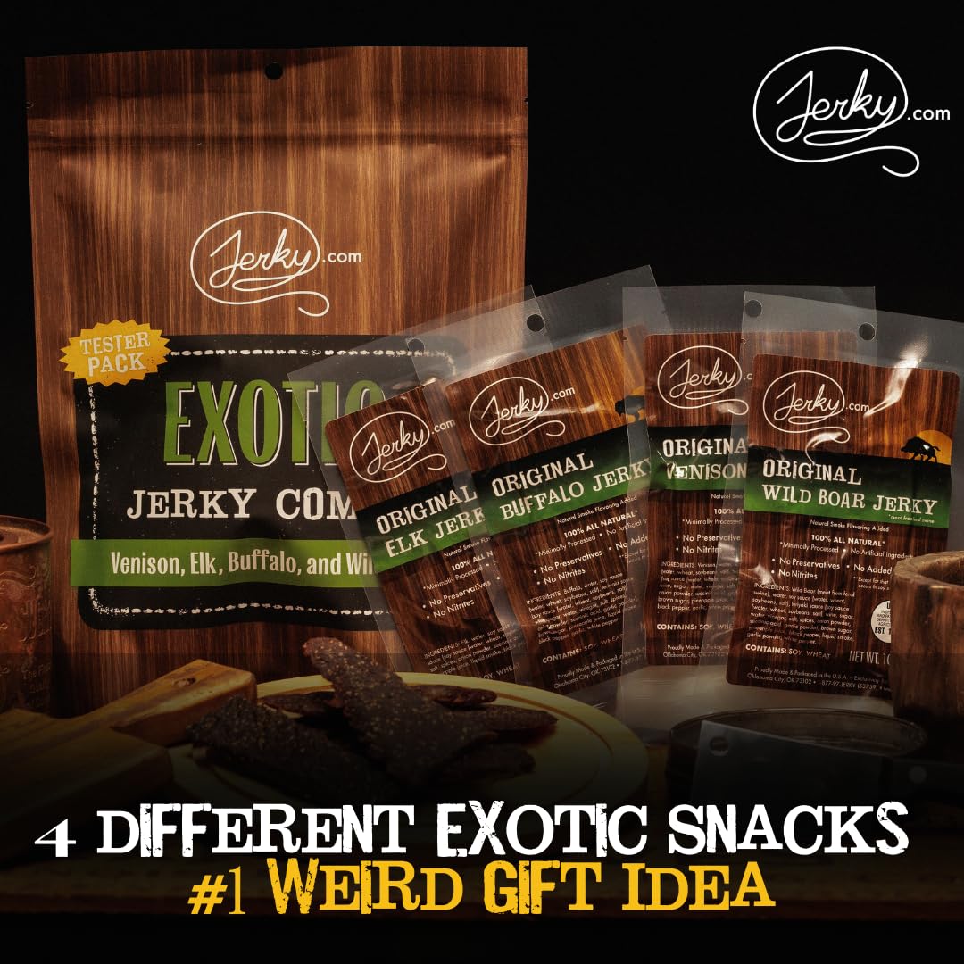 Jerky.com individually wrapped sticks in hand for fresh portable protein
