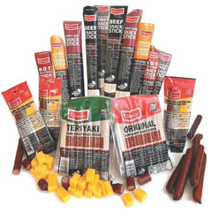 Jerky.com front packaging showing variety pack and protein convenience