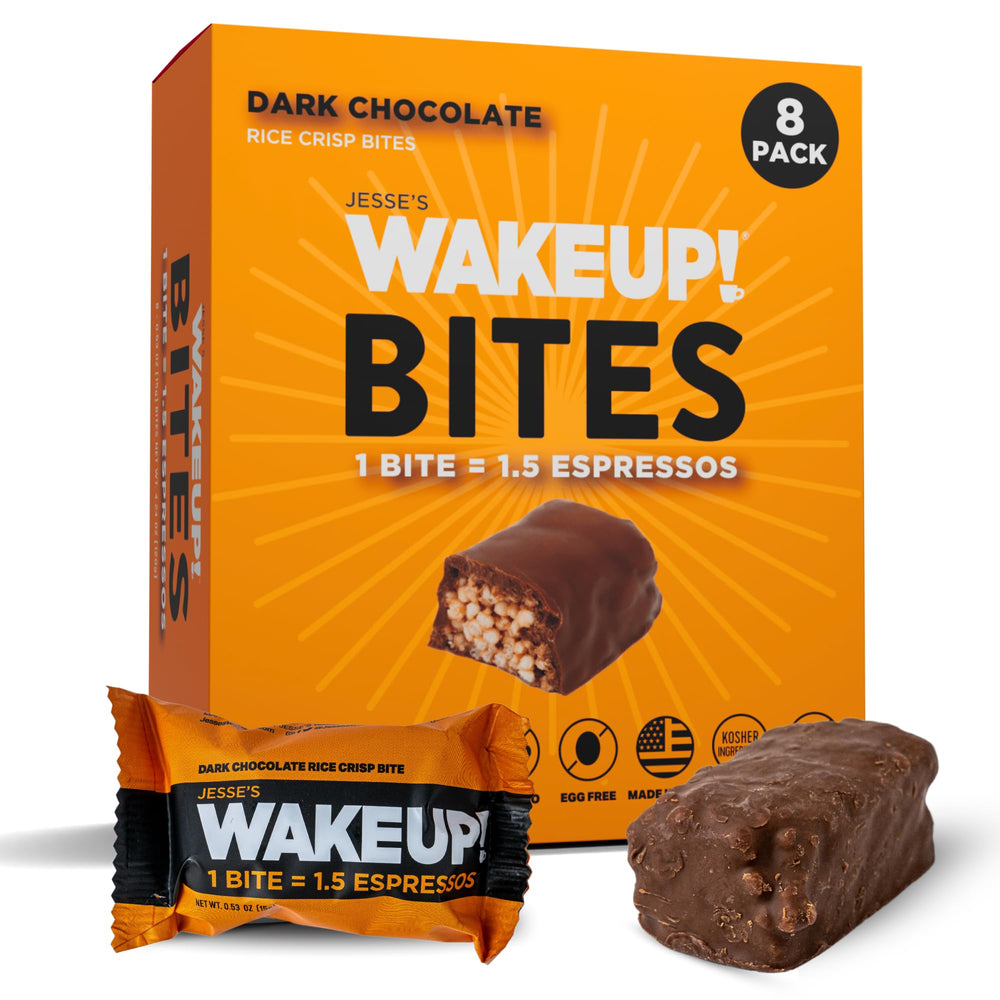 Jesse's WakeUP! front packaging showing 8-pack convenience and benefits