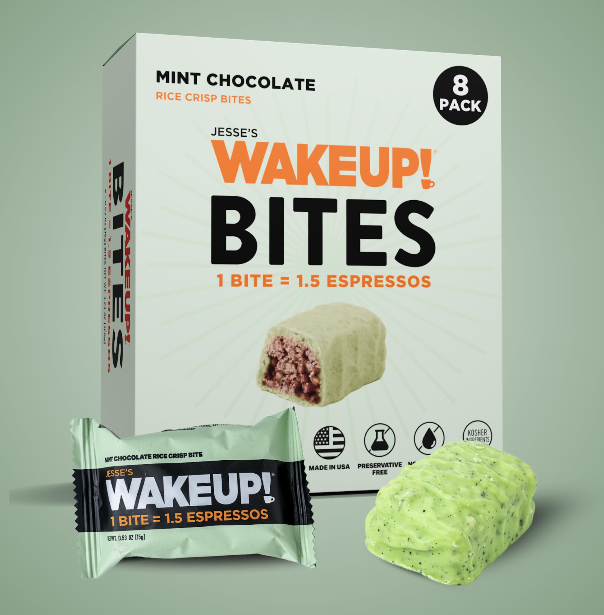Jesse's WakeUP! lifestyle scene of studying with a bite for focus and energy