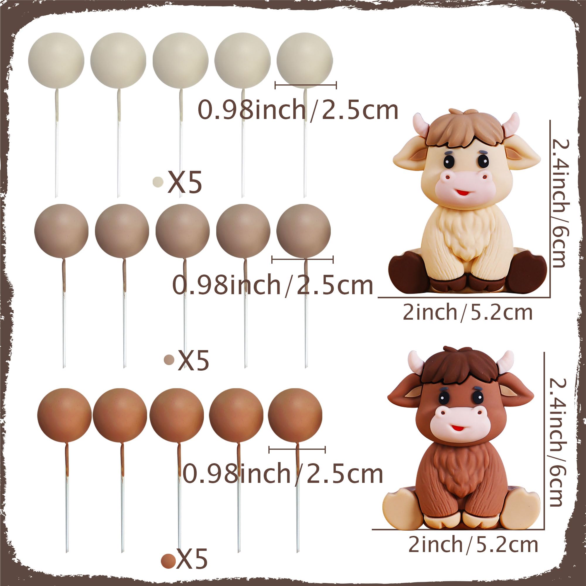 JeVenis cow next to ruler size comparison showing compact, cake-friendly scale