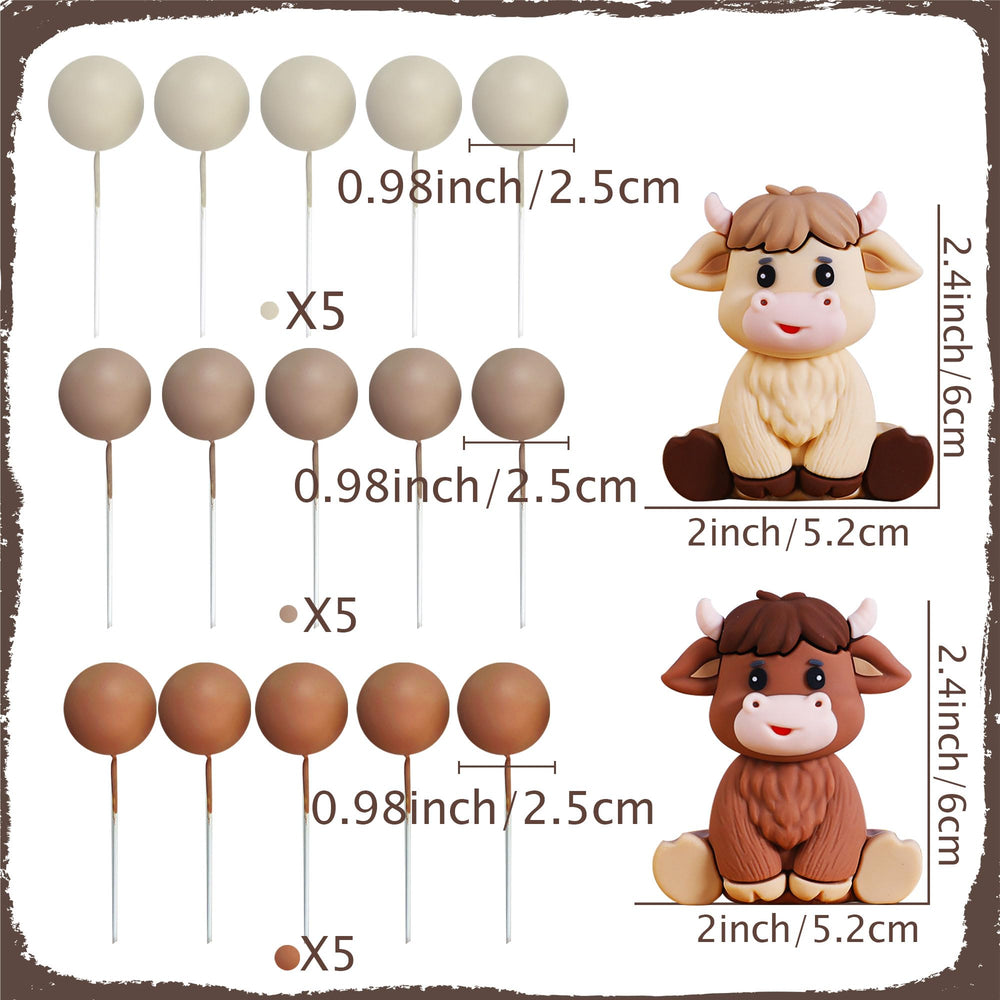 JeVenis cow next to ruler size comparison showing compact, cake-friendly scale