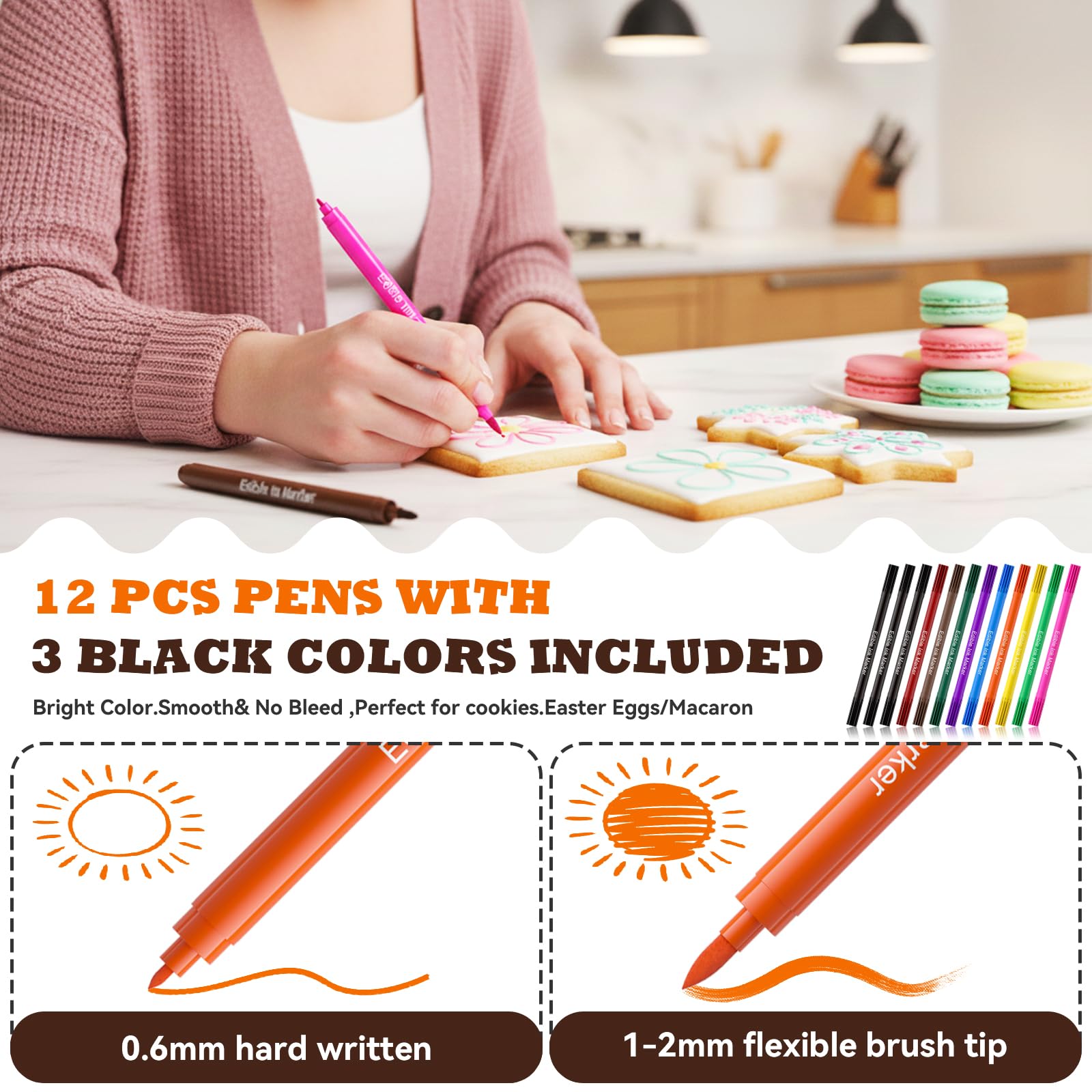 Jewem color range layout with ten hues and three blacks for versatile decorating