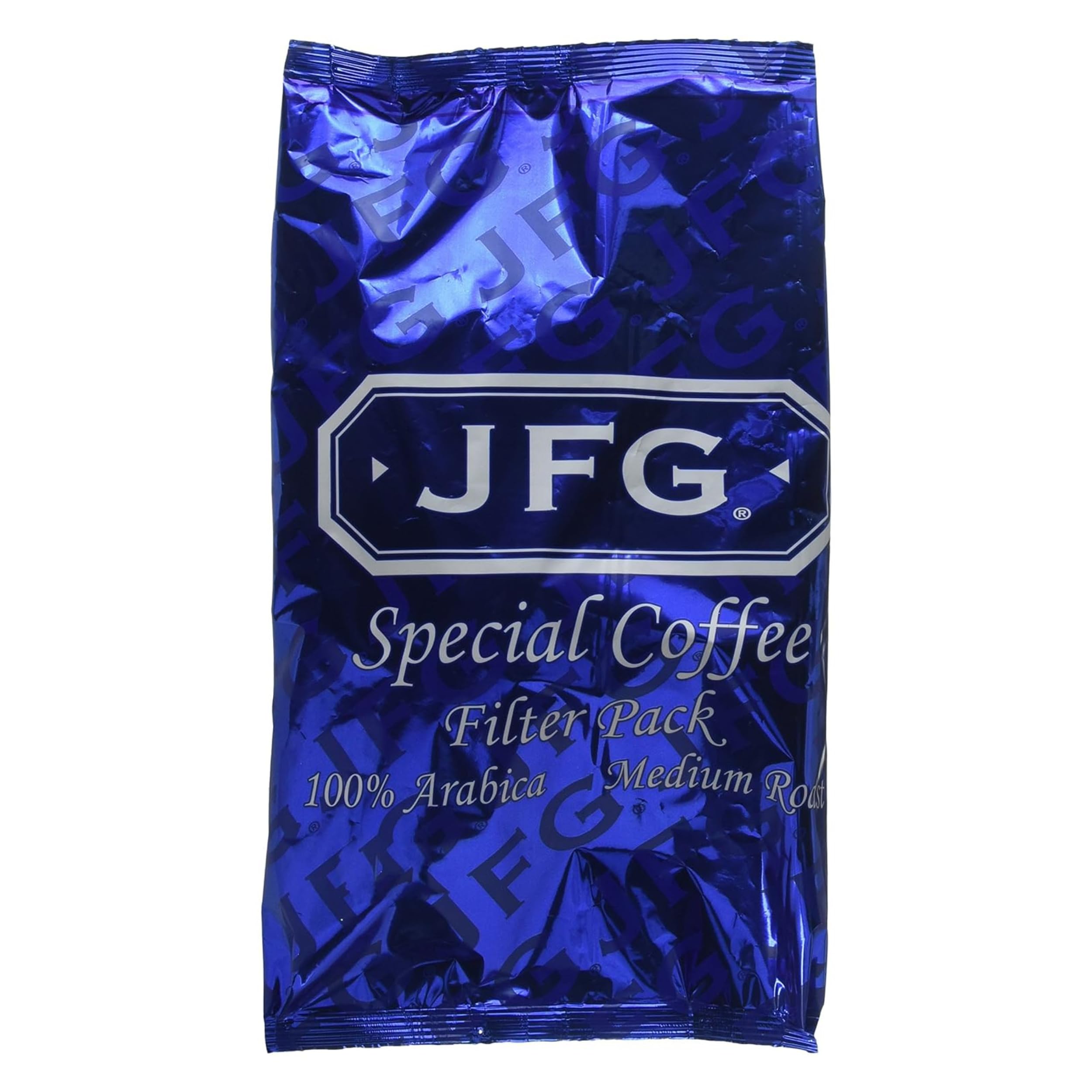 JFG front packaging showing pack of 42 filter pouches and strong value benefit