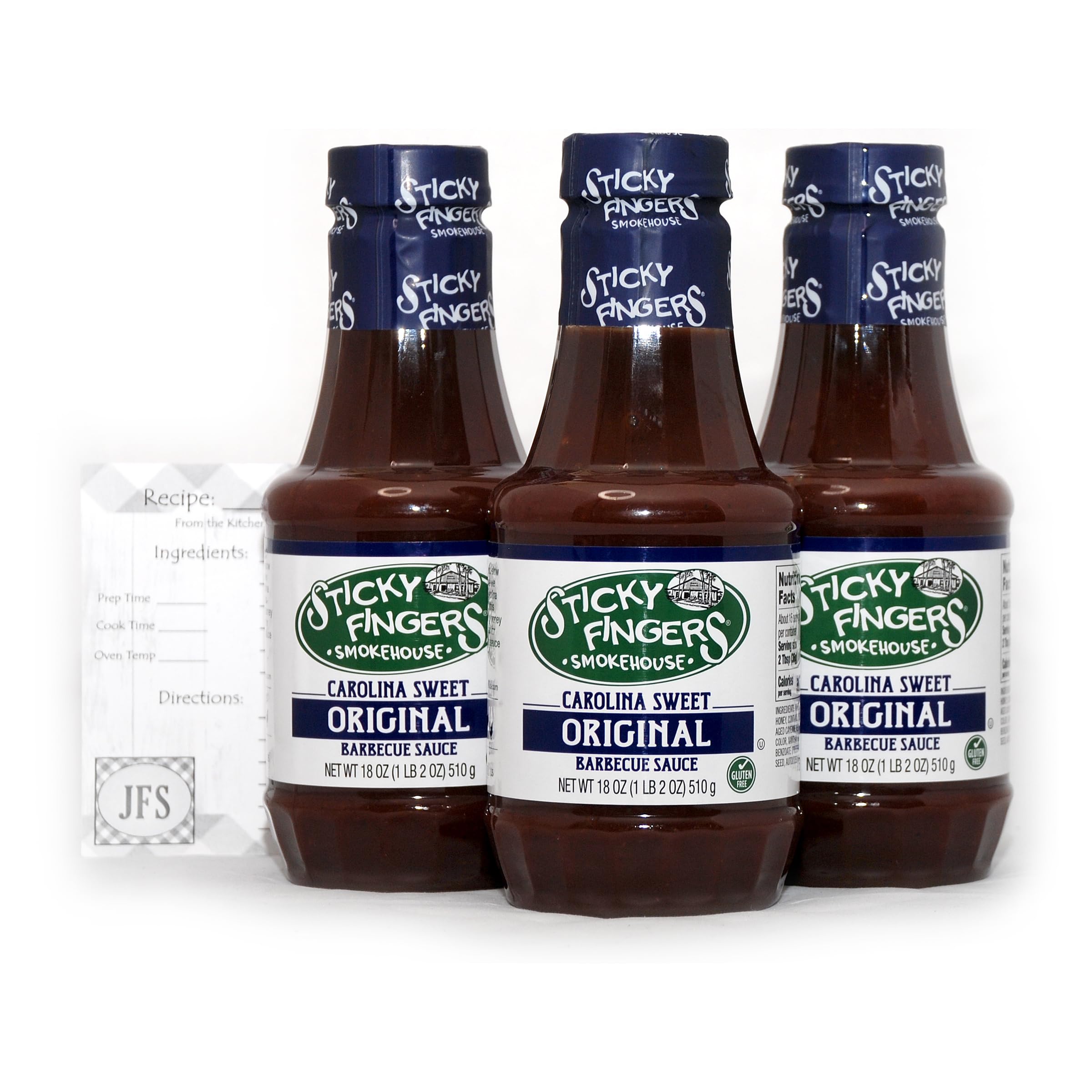 JFS Sticky Fingers bottle front label showing brand and easy identification benefit