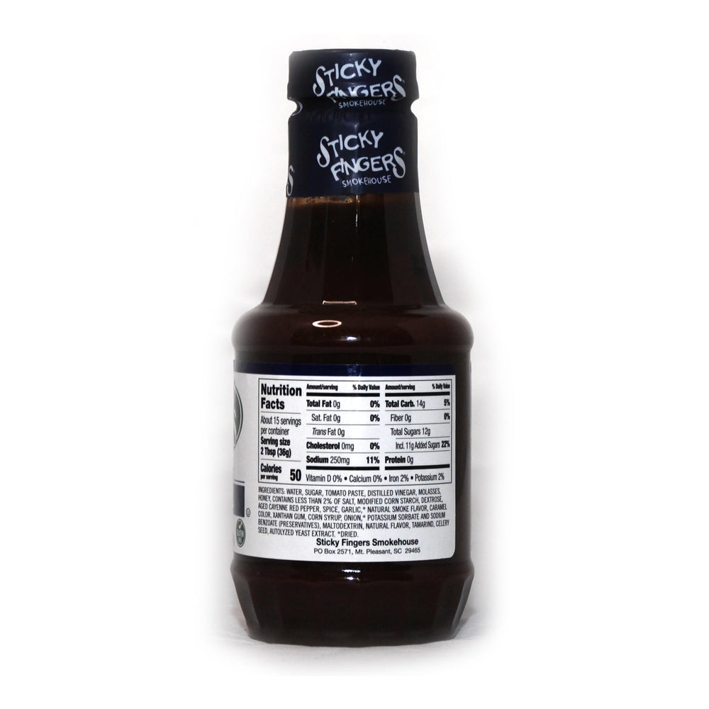 Three JFS Sticky Fingers bottles next to the included recipe card to show bundle value