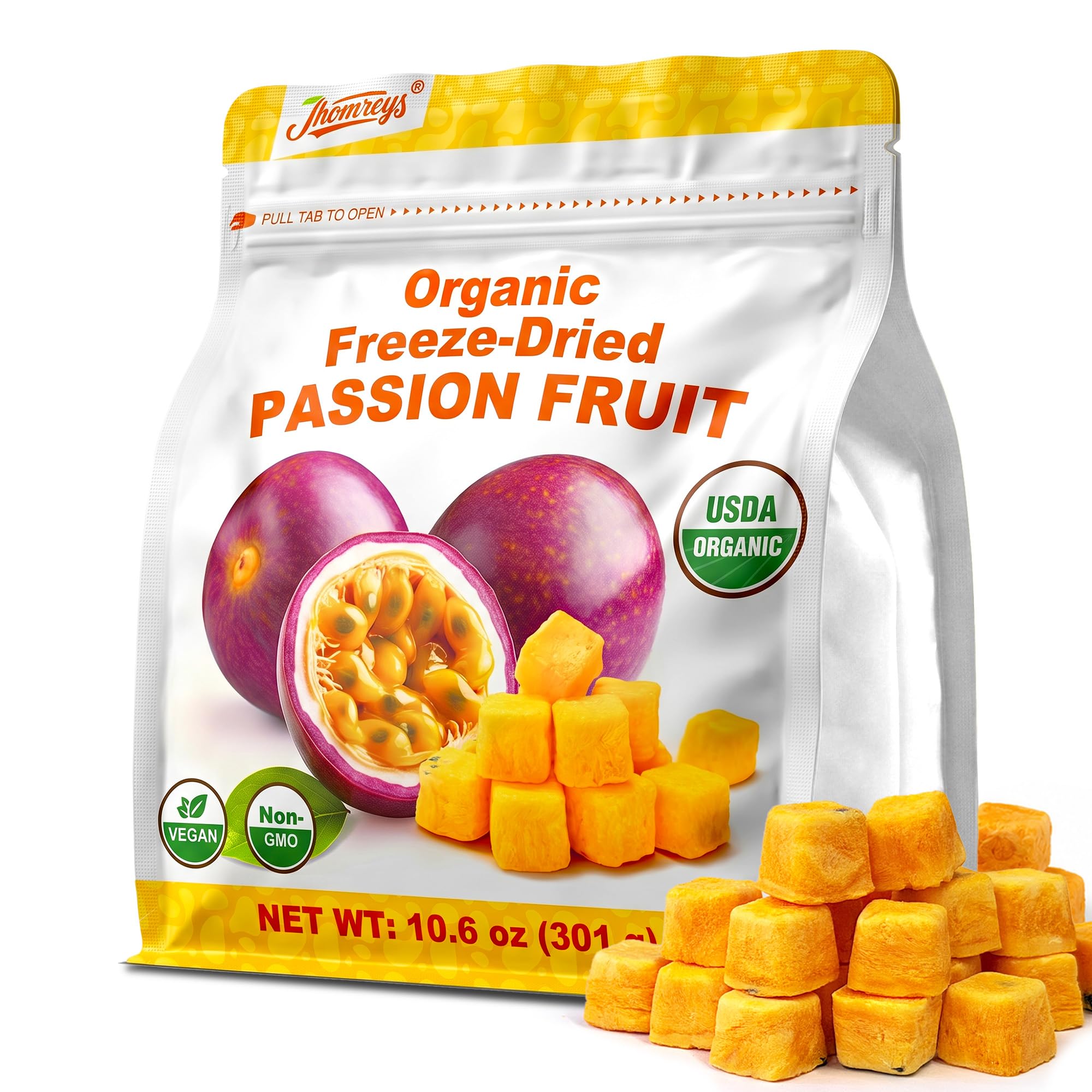 Jhomreys front packaging showing product benefits and organic label
