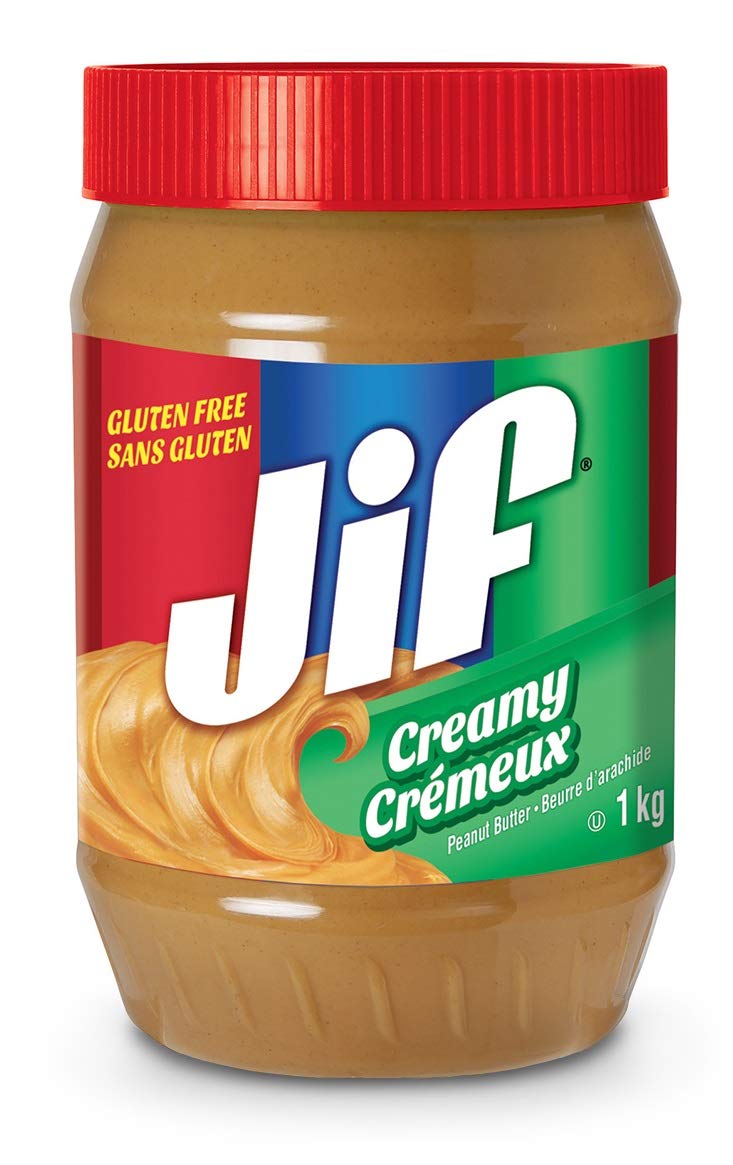 Jif jar front view showing label and 1kg size, clear pantry staple presentation