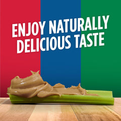 Close-up of peanut chunks in Jif offering visible texture and crunch