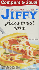 Jiffy front packaging shows six 6.5 oz boxes and quick meal convenience