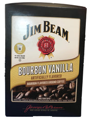 Jim Beam close-up of a single K-Cup pod highlighting foil label and aroma