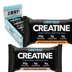 JIMMYBAR front packaging showing variety pack and benefits