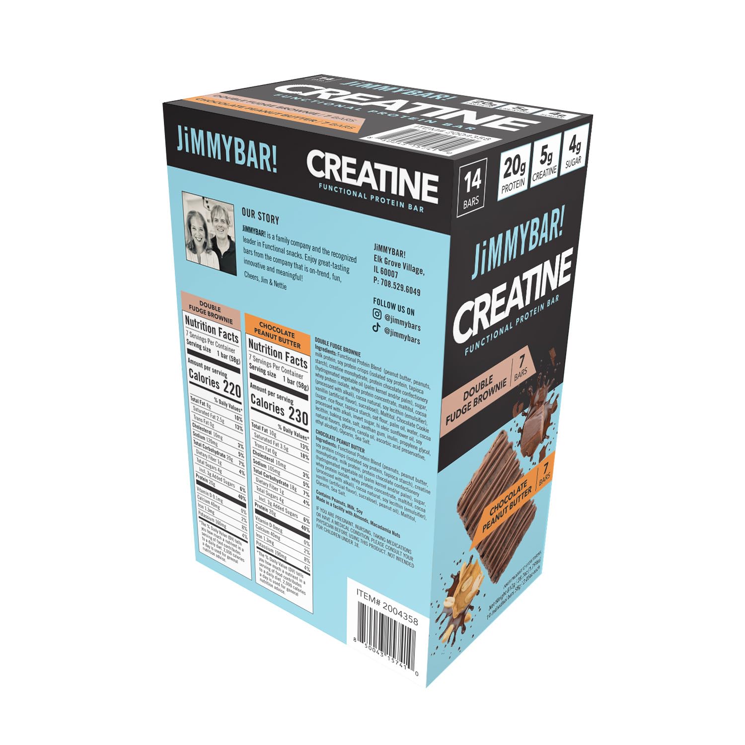 JIMMYBAR box inside backpack showing travel-ready packaging and ready-to-eat benefit