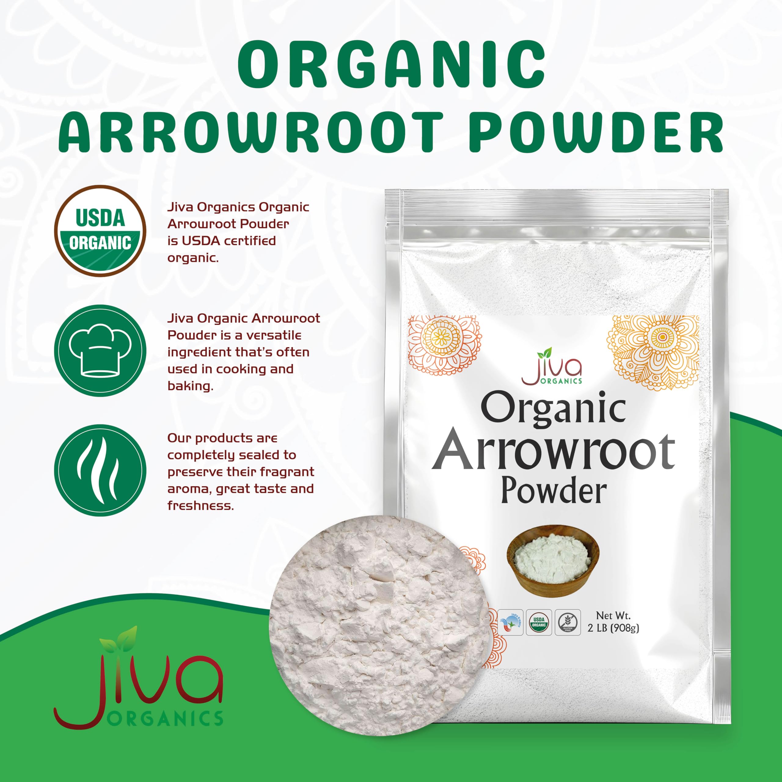 Jiva Organics arrowroot-thickened sauce with glossy finish and clear appearance