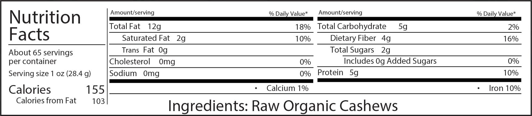 Jiva Organics back label close-up showing ingredients and certification benefit
