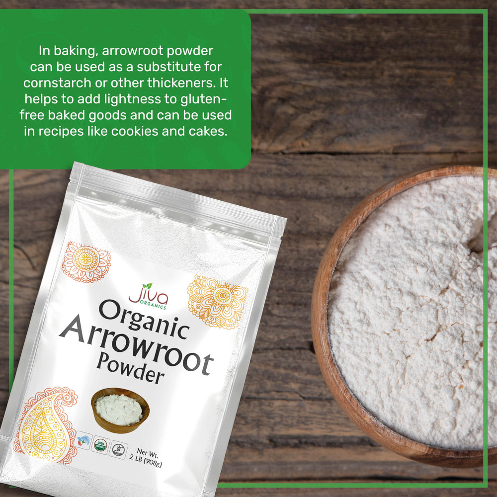 Jiva Organics cookies and cake made with arrowroot showing tender crumb benefit