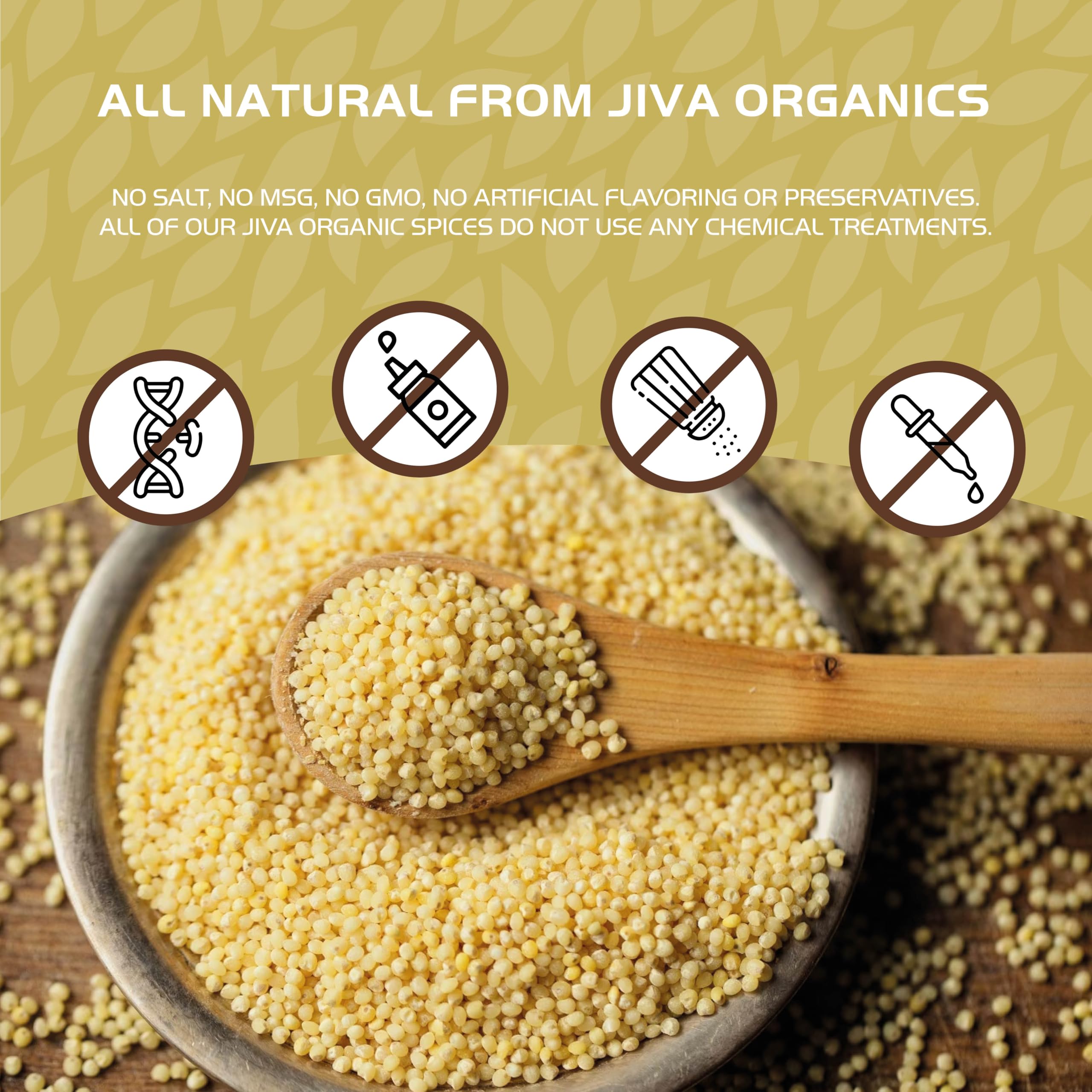 Jiva Organics millet served in a kitchen bowl in lifestyle scene benefit: healthy everyday cooking