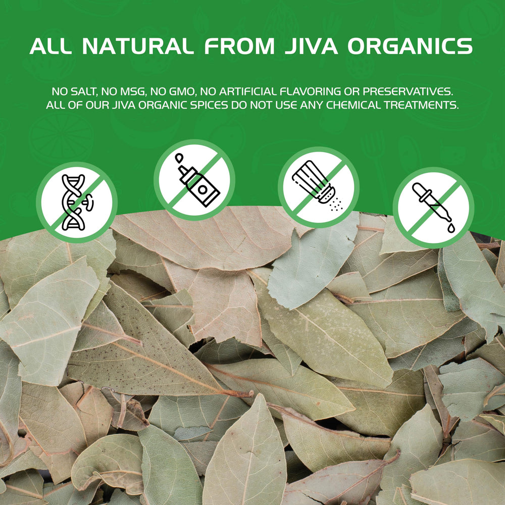 Jiva Organics bay leaves in a cooking scene adding aroma to a simmering pot benefit