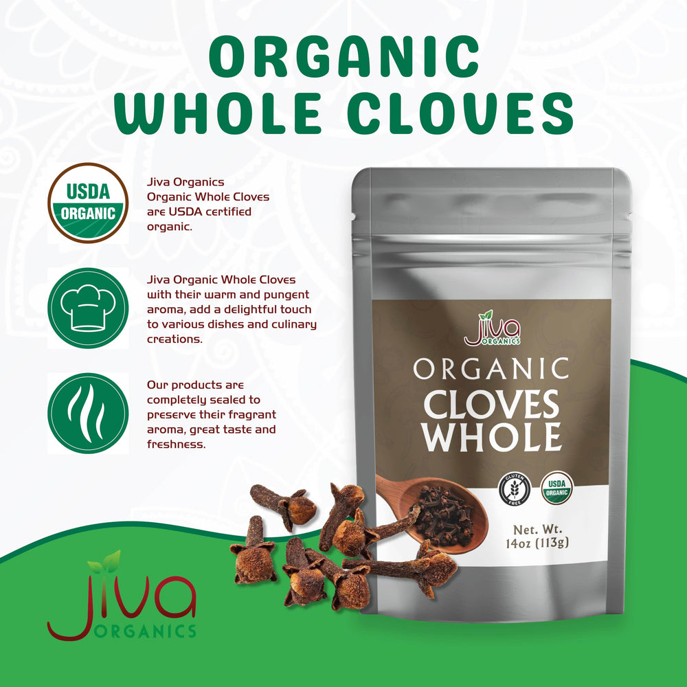 Jiva Organics close-up of clove bud texture highlighting rich oils