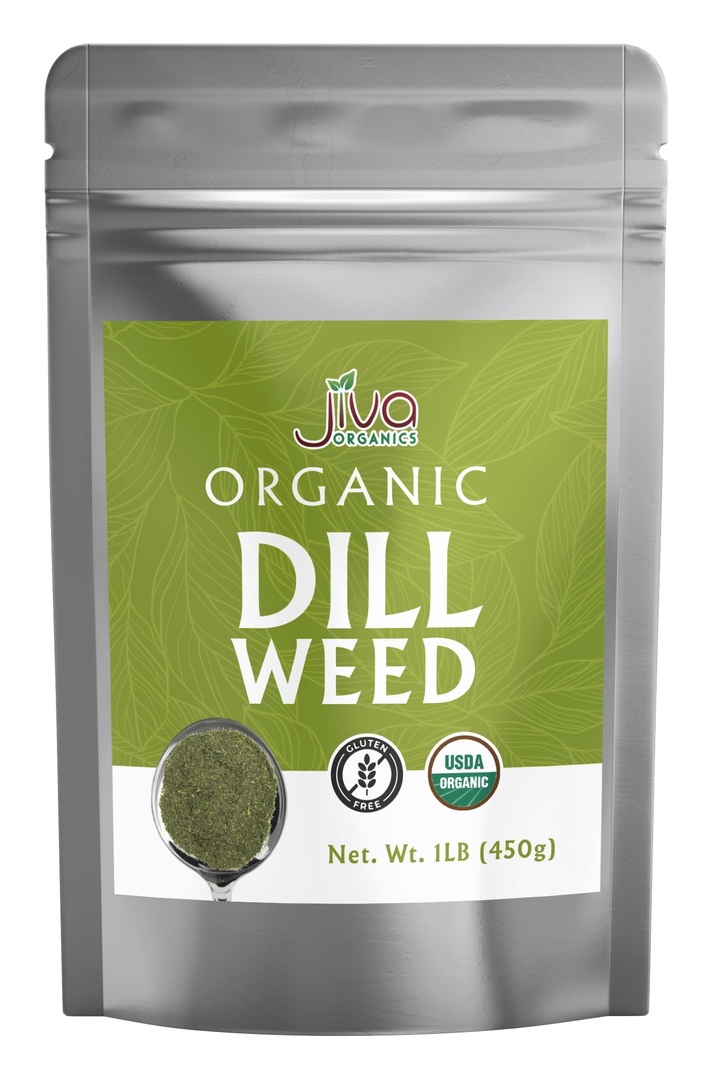 Jiva Organics front packaging showing resealable foil bag and label benefit freshness
