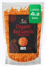 Jiva Organics front packaging showing 4 lb bag and organic benefit