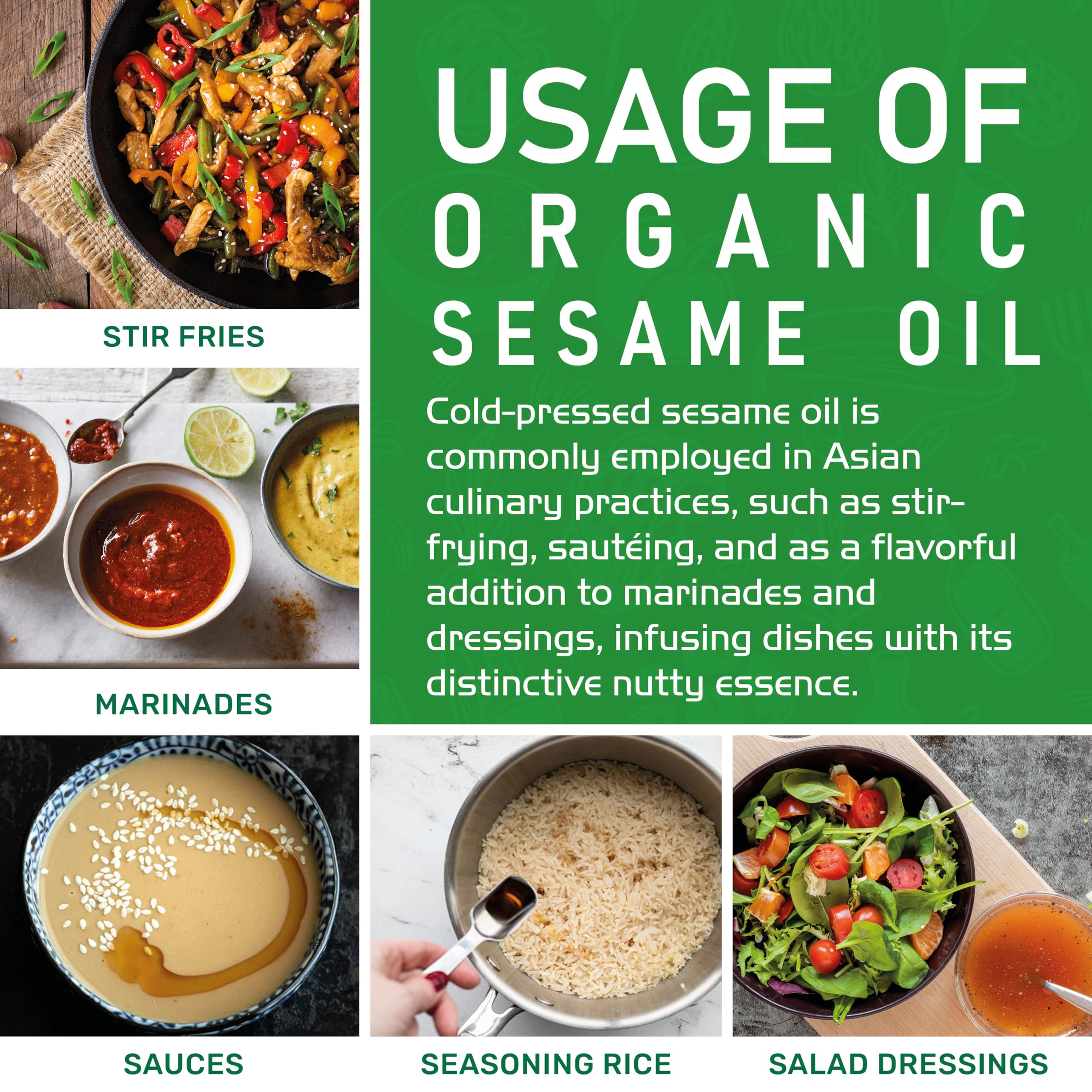 Jiva Organics drizzled over salad showing flavor-enhancing benefit
