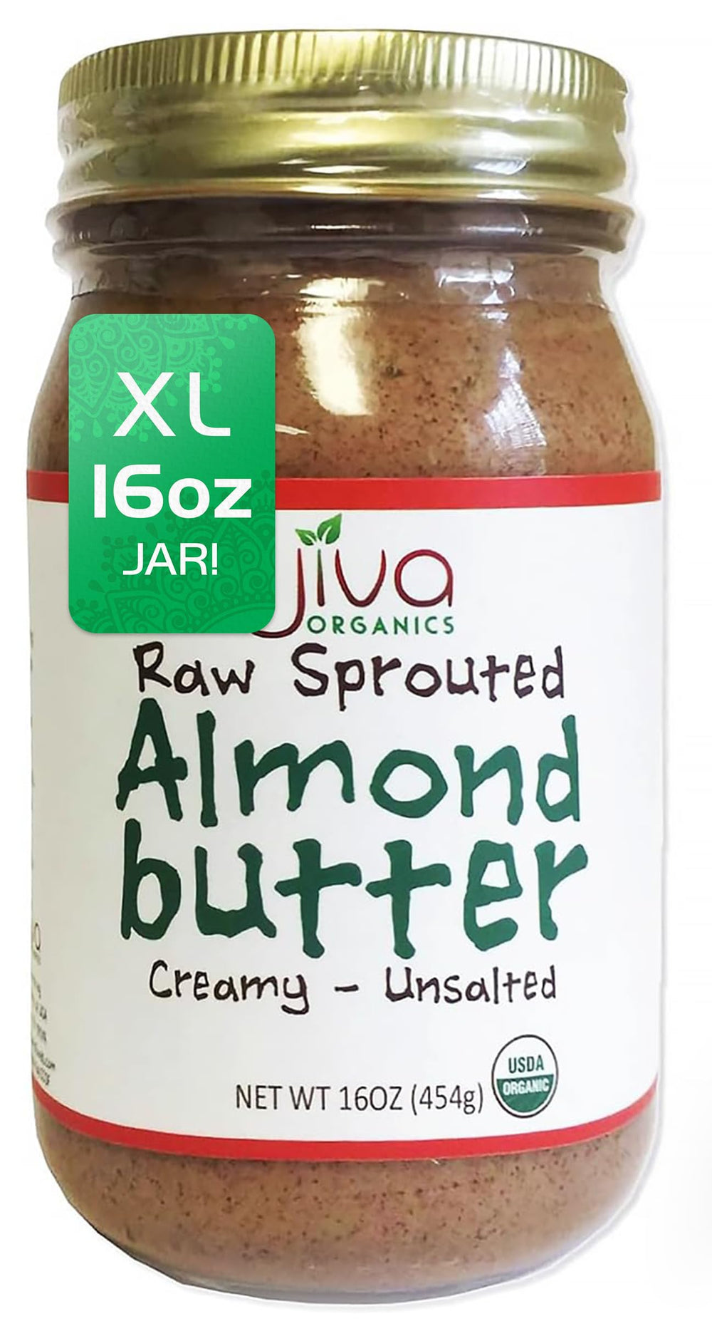 Jiva Organics front jar view showing label and one-ingredient clarity