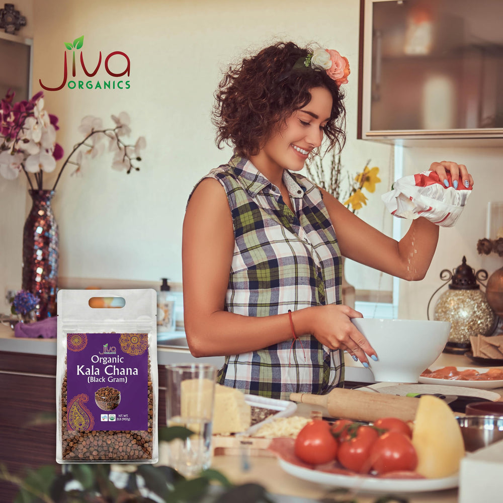 Jiva Organics bag label with USDA Organic and non-GMO certifications
