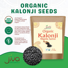 Jiva Organics kalonji seeds close-up texture showing whole seed quality