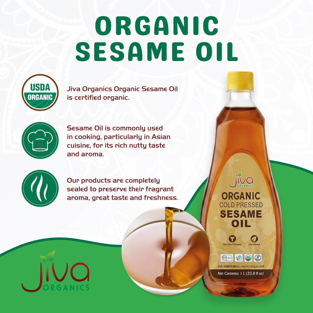 Jiva Organics oil pouring into pan demonstrating cooking versatility