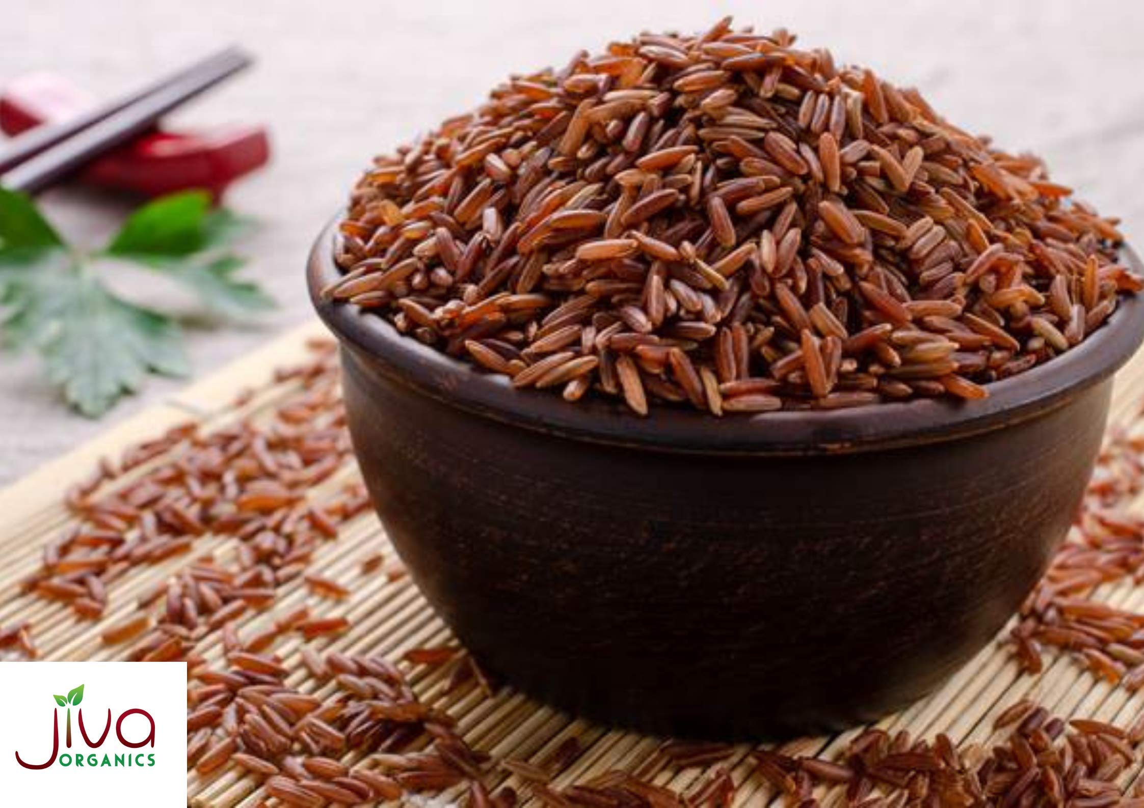 bowl of cooked Jiva Organics red rice served warm showing hearty meal option