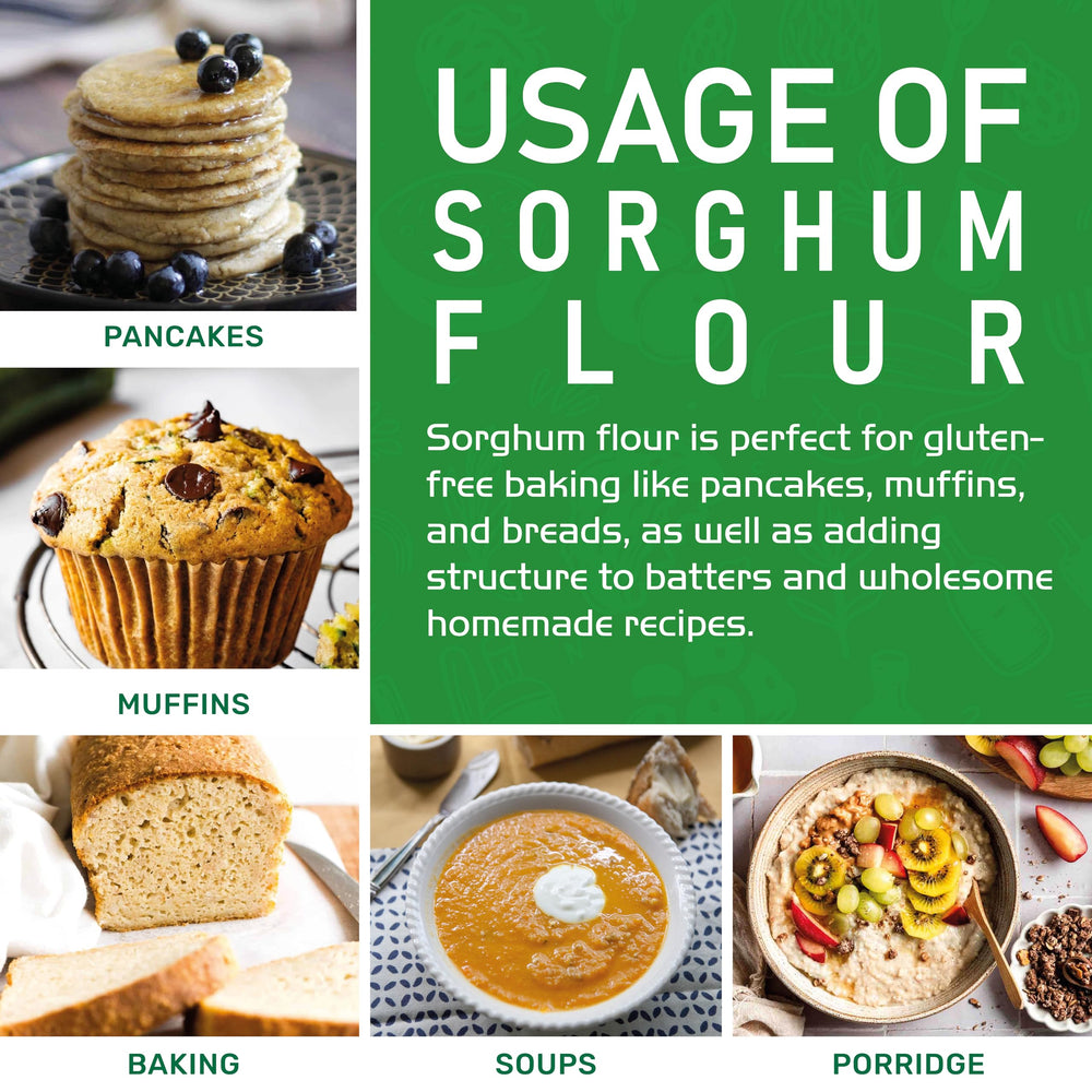 assorted gluten-free baked goods made with Jiva Organics sorghum for versatile baking