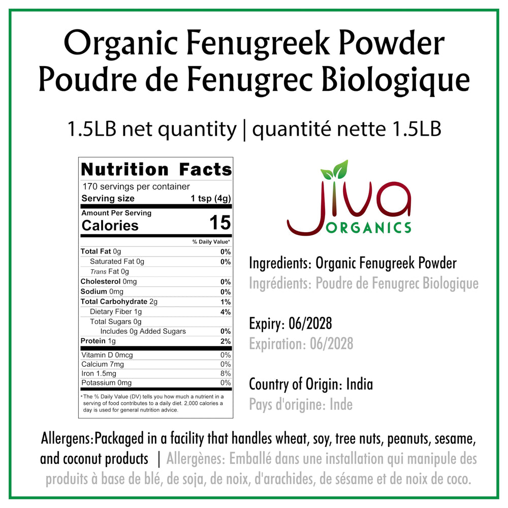 Jiva Organics spoon with fenugreek powder illustrating smooth pourability