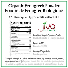 Jiva Organics spoon with fenugreek powder illustrating smooth pourability