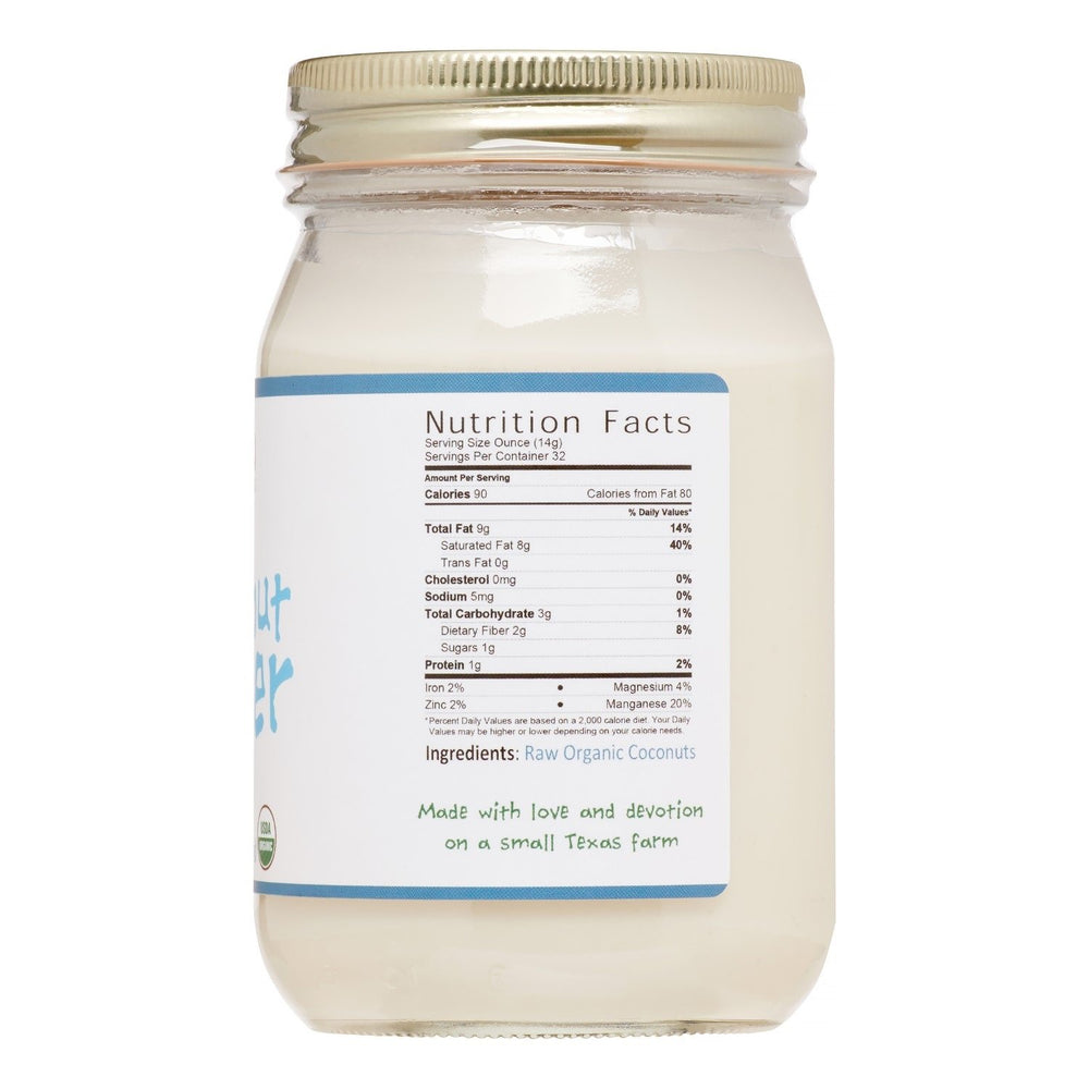Jiva Organics jar on small Texas farm table showing small-batch origin