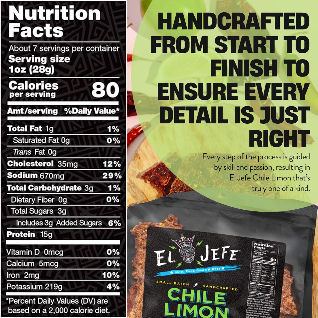 J&K Beef Jerky next to a hand for scale to show generous slab size and portion value