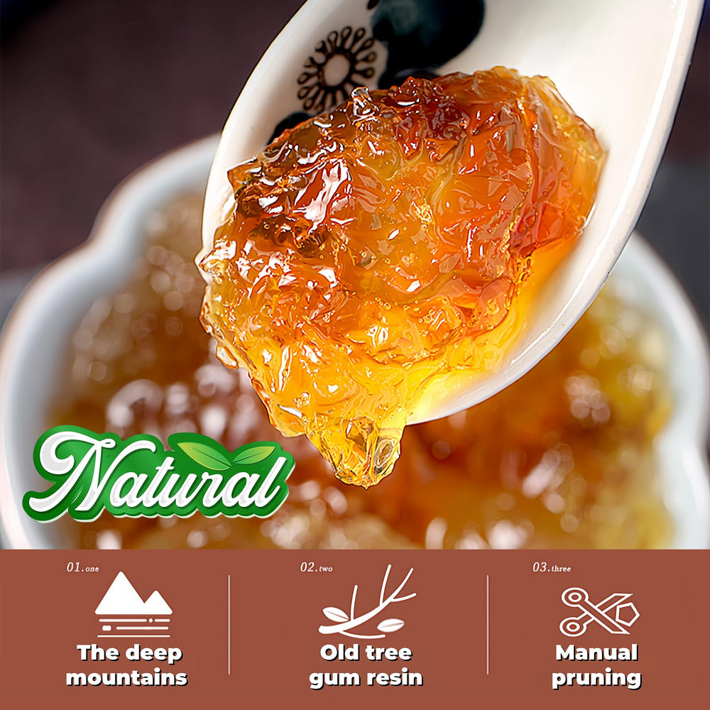 JKPDAMZ rehydrated peach gum in bowl showing jelly texture