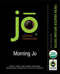 Jo Coffee MORNING JO ground coffee texture close-up showing consistent grind and aroma