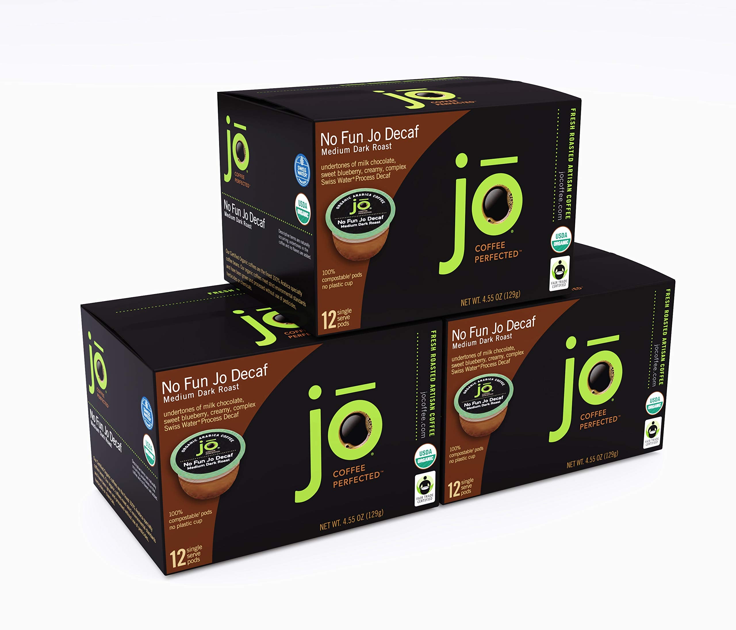 Jo Coffee pod close-up showing coffee fill and texture, highlighting rich flavor