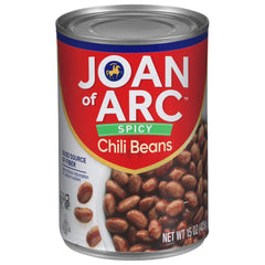 Joan of Arc front can showing label and spicy chili branding for pantry readiness