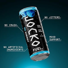 Jocko Fuel GO can in hand to show size and portability for on-the-go energy